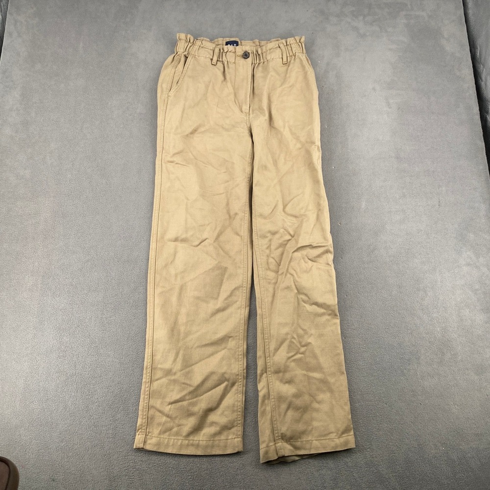 Gap Womens XS Khaki Tan Wide Leg Elastic Waist Cotton Lyocell Twill Pants 7581